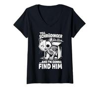 Womens I'm Alive Quantum Physic Physicist Schrodinger's Cat V-Neck T-Shirt