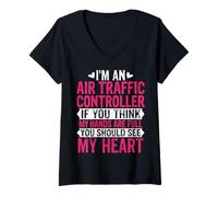 Women's I'm an Air Traffic Controller If You Think My Hands are Full V-Neck T-Shirt