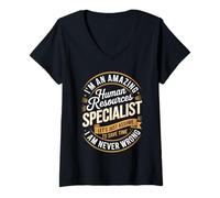 Women's I'm an Amazing Human Resources Specialist Never Wrong V-Neck T-Shirt