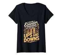 Women's I'm an Elevator Installer My Life Has Its Ups and Downs V-Neck T-Shirt