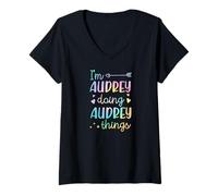Women's I'm Audrey Doing Audrey Things Personalized First Name V-Neck T-Shirt