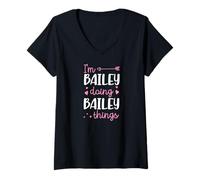 Women's I'm Bailey Doing Bailey Things Personalized First Name V-Neck T-Shirt