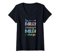 Women's I'm Bailey Doing Bailey Things Personalized First Name V-Neck T-Shirt