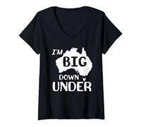 Womens I'm Big Down Under Australian Map T-Shirt V-Neck T-Shirt