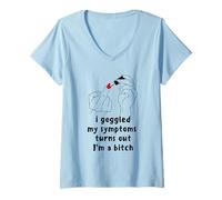 Womens I'm Bitch Manicure Fuck You Woman Middle Finger V-Neck T-Shirt