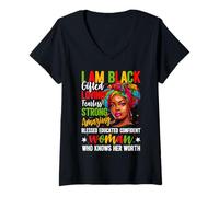 Womens I'm Black Gifted Strong Woman African American History Month V-Neck T-Shirt