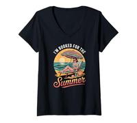 Women's Im Booked for The Summer Reading Beach Vibes V-Neck T-Shirt