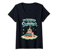Women's I'm Booked for The Summer Relaxing in Nature Reading V-Neck T-Shirt