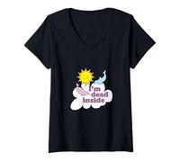 Women's I'm Dead Inside - Cheerful Dolphins and Sunshine V-Neck T-Shirt
