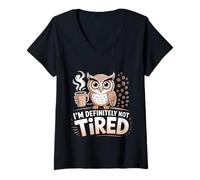 Womens I'm Definitely Not Tired Sleep Deprived Humor - V-Neck T-Shirt