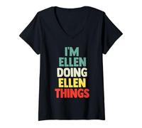 Women's I'm Ellen Doing Ellen Things Personalized Name Tshirt Gift V-Neck T-Shirt