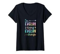 Women's I'm Evelyn Doing Evelyn Things Personalized First Name V-Neck T-Shirt