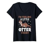 Women's I'm Feeling A Little Otter Today V-Neck T-Shirt