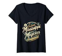 Womens I'm from Mississippi Heritage V-Neck T-Shirt