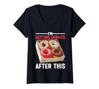 Womens I'm Getting Donuts After This Post Workout Sugar Craving - V-Neck T-Shirt