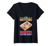 Womens I'm Getting Donuts After This Post Workout Sugar Craving V-Neck T-Shirt