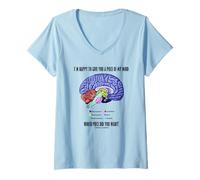 Womens I'm Happy to Give You A Piece of My Mind Query Brain Humor V-Neck T-Shirt