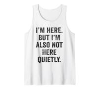 Womens I'm Here But Also Not Here Funny Introvert Humor Gift Tank Top