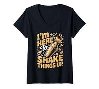 Women's I'm Here to Shake Things Up Bartender Bartenders V-Neck T-Shirt