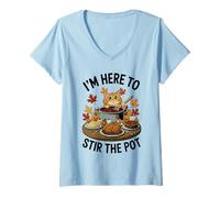 Womens I'm Here to Stir The Pot Funny Cooking Lover Pun Men Women V-Neck T-Shirt