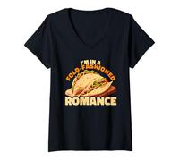 Womens I'm in A Fold-Fashioned Romance Baleada Food Pun V-Neck T-Shirt