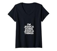Women's I'm Jessica Doing Jessica Things V-Neck T-Shirt