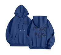 Women's I'M Just A Girl Fashion Anime Hoodies Letter Graphic Fall Preppy Hooded Pullover Hoodies for Teens Casual with Hood Loose Fitting Trendy Aesthetic Tops Sweaters Loose Fit Y2K Dark Blue