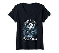 Womens I'm Just ALittle Ray of Pitch Black Halloween Butterflies V-Neck T-Shirt