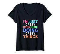 Women's I'm Just Casey Over Here Doing Casey Things Casey V-Neck T-Shirt