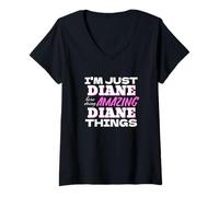 Women's I'm Just Diane Here Doing Amazing Diane Things V-Neck T-Shirt