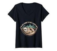 Womens I'm Just Going to Take A Quick Nap Lazy Excuse |- V-Neck T-Shirt