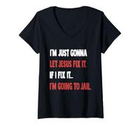 Womens I'm Just Gonna Let Jesus Fix It Romans 12 V-Neck T-Shirt