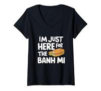 Womens I'm Just Here for The Banh Mi Vietnamese Sandwich Banh Mi V-Neck T-Shirt
