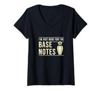 Womens I'm Just Here for The Base Notes Funny Perfumery A Perfumer V-Neck T-Shirt