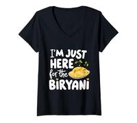 Womens I'm Just Here for The Biryani Indian Rice Dish Spice Recipe V-Neck T-Shirt