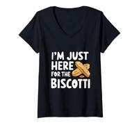 Womens I'm Just Here for The Biscotti Cookies Italian Almond Recipe V-Neck T-Shirt