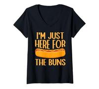 Women's I'm Just Here for The Buns V-Neck T-Shirt