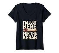 Women's I'm Just Here for The Kebab Funny Food Lover V-Neck T-Shirt