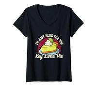Womens I'm Just Here For The Key Lime Pie V-Neck T-Shirt