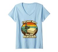 Women's I'm Just Here for The Matzah Passover Funny Pesach Seder V-Neck T-Shirt