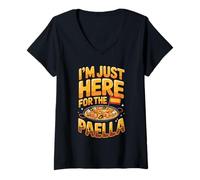 Women's I'm Just Here for The Paella Spanish Food V-Neck T-Shirt