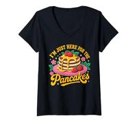 Women's I'm Just Here for the Pancakes V-Neck T-Shirt