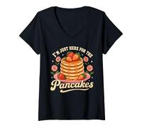 Women's I'm Just Here for the Pancakes V-Neck T-Shirt