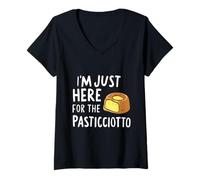 Womens I'm Just Here for The Pasticciotto Leccese Italian Dessert V-Neck T-Shirt