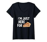 Womens I'm Just Here for The Pecan Pie Southern Dessert Recipe V-Neck T-Shirt
