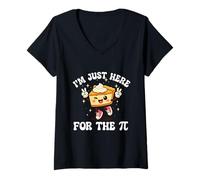 Women's I'm Just Here for The Pi - Pi Day Math Lover Science Teacher V-Neck T-Shirt