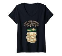 Women's I'm Just Here for the Pimento Cheese Sandwich Golf Humor V-Neck T-Shirt