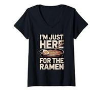 Women's I'm Just Here for The Ramen Noodle Bowl V-Neck T-Shirt