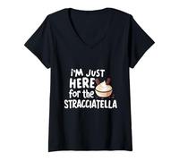 Womens I'm Just Here for The Stracciatella Italian Gelato V-Neck T-Shirt