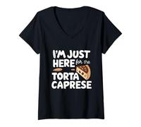 Womens I'm Just Here for The Torta Caprese Italian Flourless Cake V-Neck T-Shirt